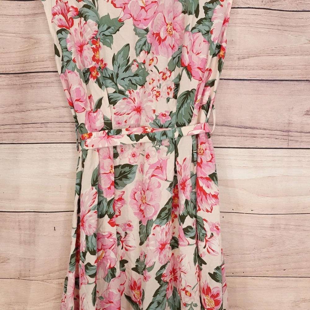 MNG Dress Womens 6 Multicolor Floral Maxi Shirt Dress Collared Belted Mango - Picture 8 of 12